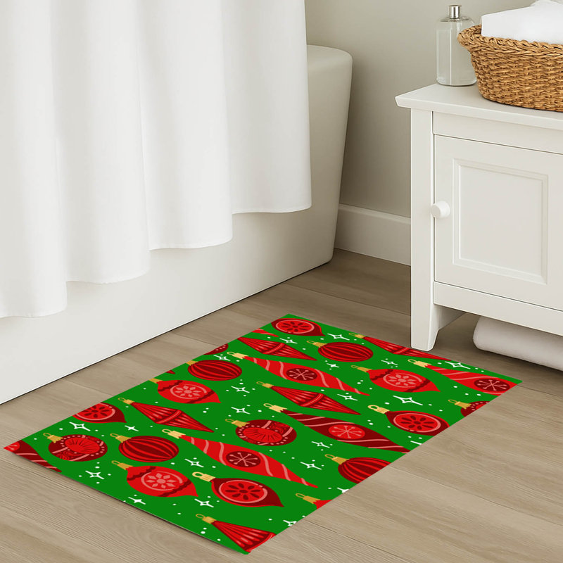 Tapis de bain Ornaments Holiday, Simple - L 34 po x l 21 po, Vert