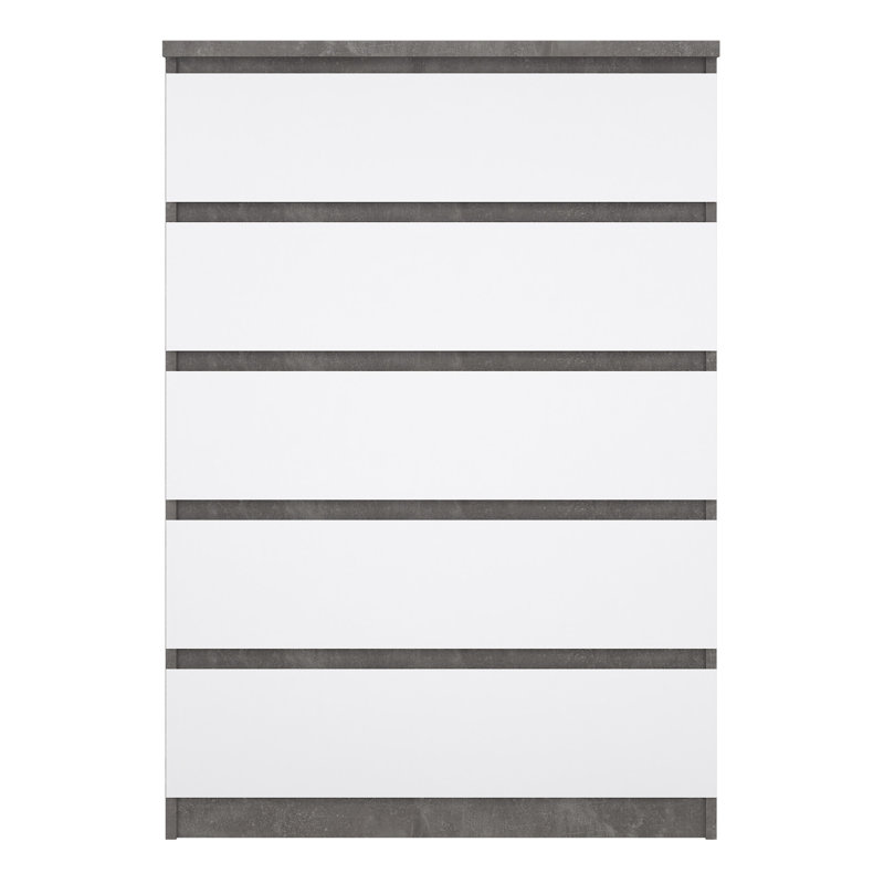 Parley 77cm W 5 - Drawer Chest of Drawers, White