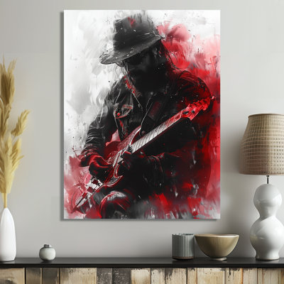 «Grey Red Music Rock», reproduction d'art mural