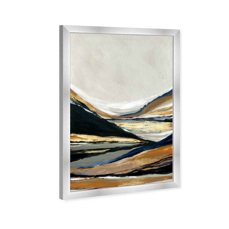 Abstrait «Neutral Rivers», reproduction d'art mural, Argent, H 26 po x l 18 po x P 0,5 po