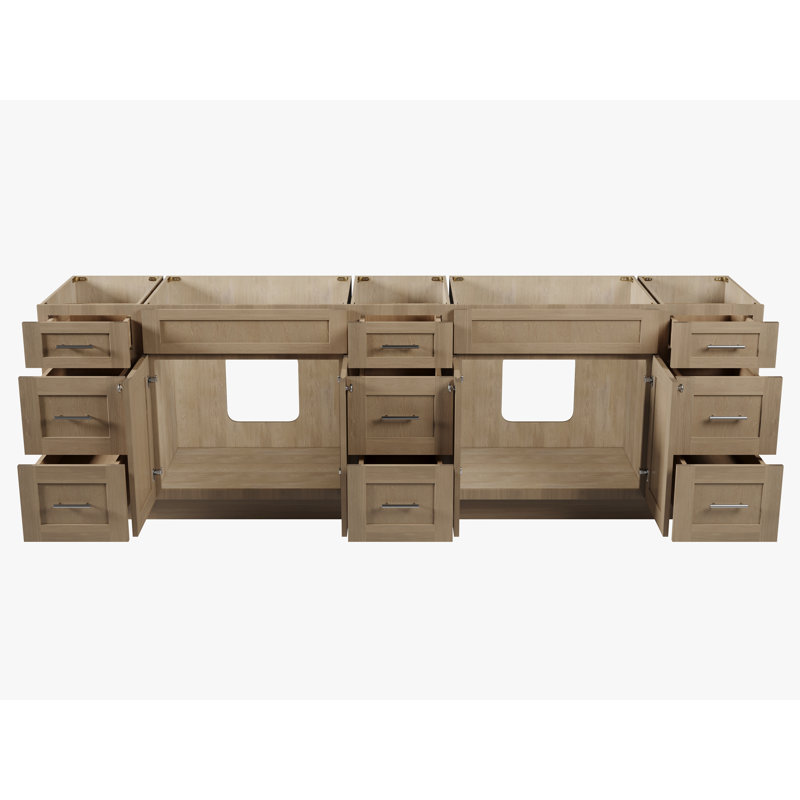 Base de meuble-lavabo double 105 po Disar, Chêne naturel