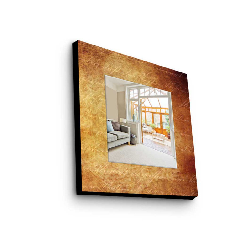Élégant miroir décoratif avec cadre 100% bois de pin, 19,7 po x 19,7 po | Miroir en verre véritable (épaisseur: 0,2 pouce) | Peinture sur tissu élégante | Parfait pour la décoration intérieure et le vestibule, design durable et chic