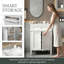 Meuble-lavabo moderne de 24 po avec lavabo en céramique - 2 portes à fermeture en douceur avec organisateurs et tiroir basculant, tablette réglable, armoire de rangement compacte pour petites salles de bain-2026748461