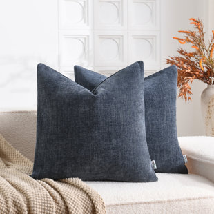 Housse de coussin en chenille flammée douce et texturée (Ensemble de 2)