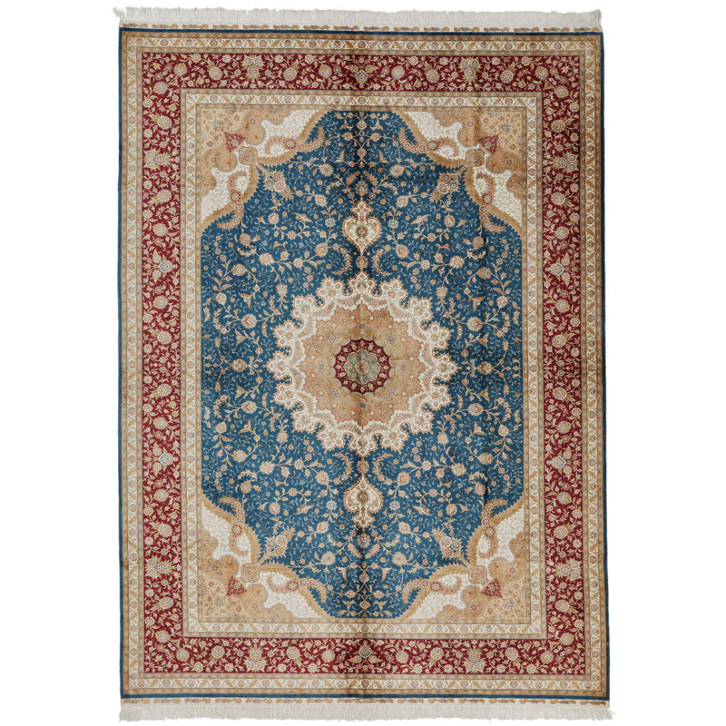 Tapis turc bleu et rouge 7 x 7 x 7