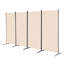 Paravent pliable à 4 panneaux, écran de confidentialité portable pour bureau et maison, beige, résistant et imperméable