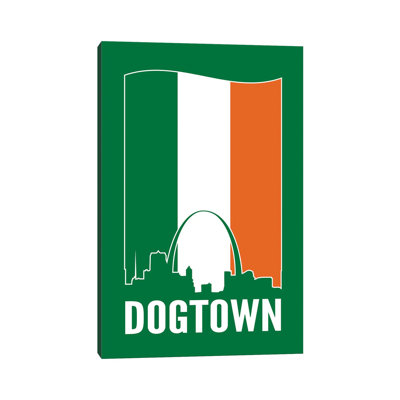 Dogtown St. Louis - drapeau irlandais - impression sur toile tendue
