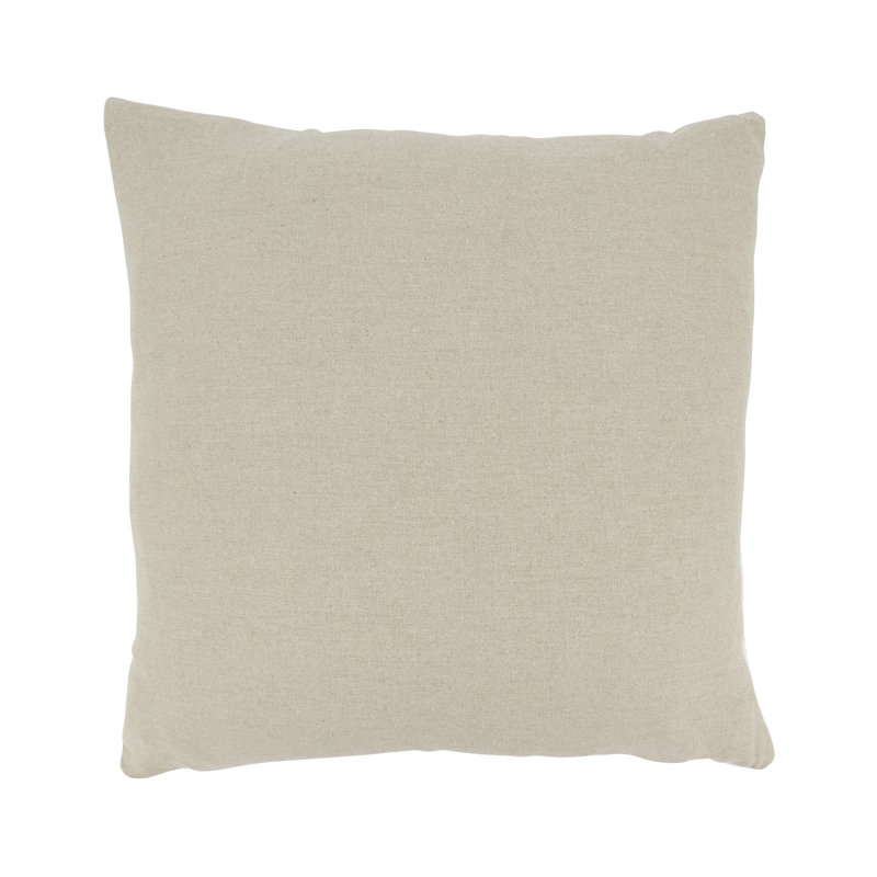 18'' Natural Cotton Embroidered Seashell Throw Pillow