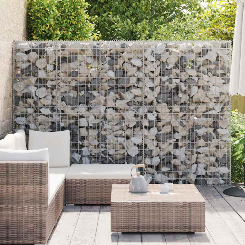 Panier en Gabion Vidaxl avec couvercles, mur en Gabion en acier galvanisé, capacité de charge élevée, 118,1 po x 11,8 po x 78,7 po