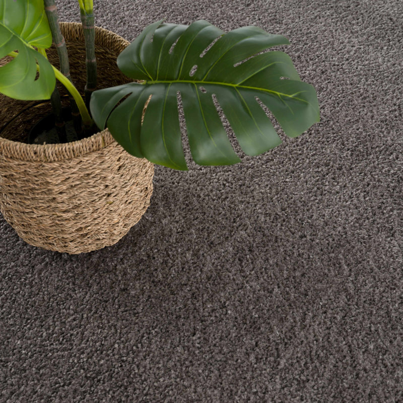 Tapis gris tissé à la machine lavable à la machine Sundai, Rectangle 6 pi 7 po x 9 pi