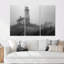 Phare monochrome brouillard d'hiver Cliff I - ensemble de salon d'art mural phares-1554616273-1554616278
