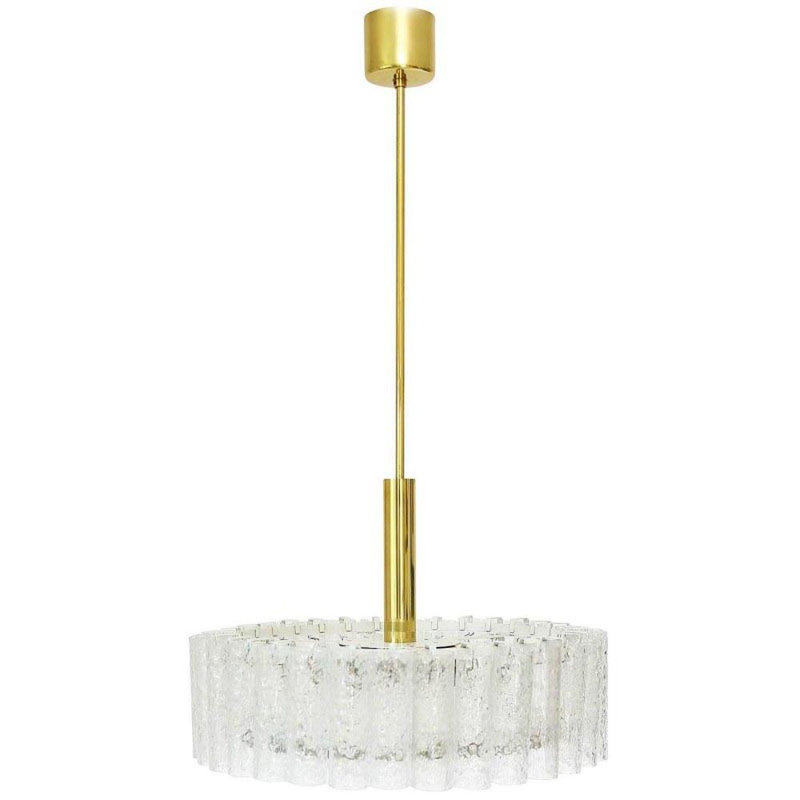 Lustre vénitien, Verre lisse transparent, Nickel satiné, 18” Width x 8” Height