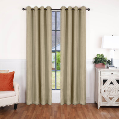 Linen Inspired Room Darkening Curtain Panel