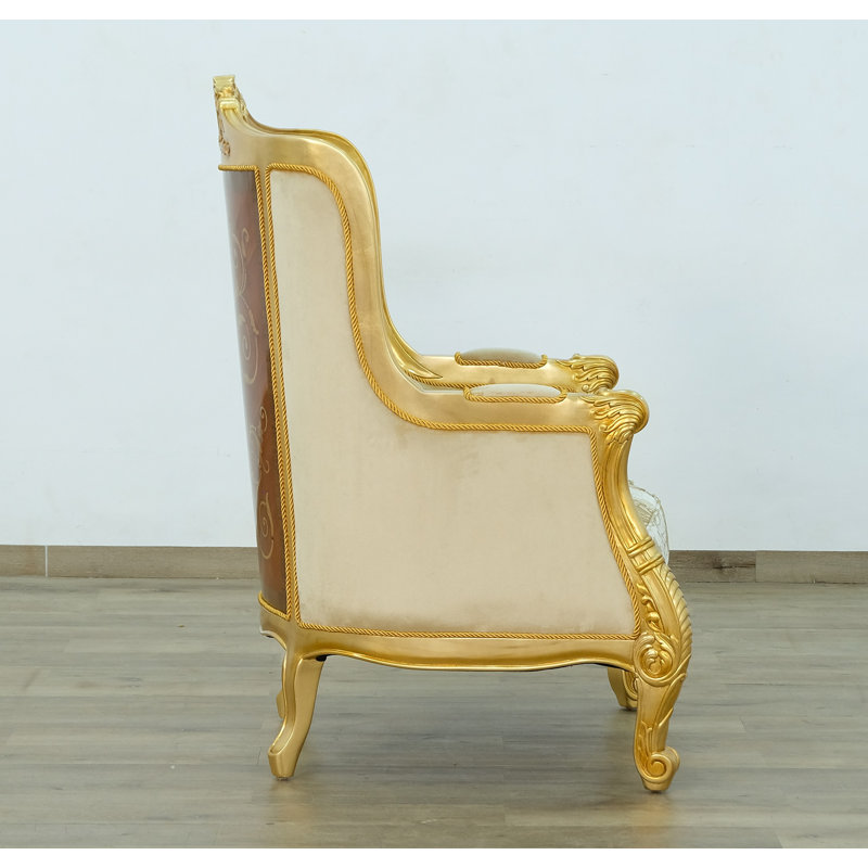 Luxor Tufted Wingback Chair, Gold