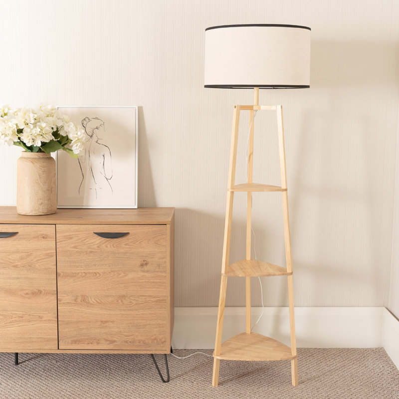 HIRU With EVA 156 Floor Lamp, Natural, Natural/Black, Yes
