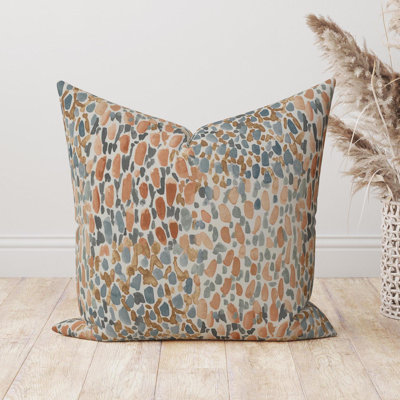Orange Blue Abstact Dot Print Pillow Cover