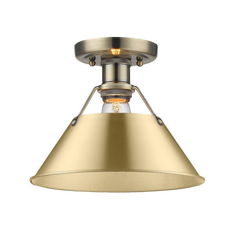 Weatherford Flush Mount, Aged Brass, Brushed Champagne Bronze