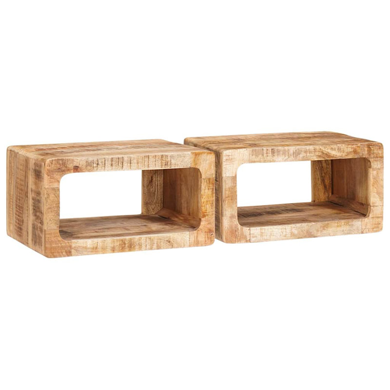 45cm W Solid Wood Bedside Table, Natural