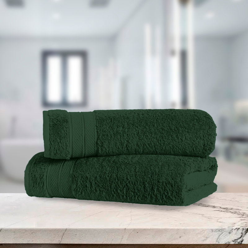 Elegant Comfort Three Line Popcorn Towel Set For Bathroom 27 X 54 Inches, Premium Hotel Quality 2-Pack Bath Towels, 100% Turkish Cotton, Soft And Durable, Quick Dry And Highly Absorbent