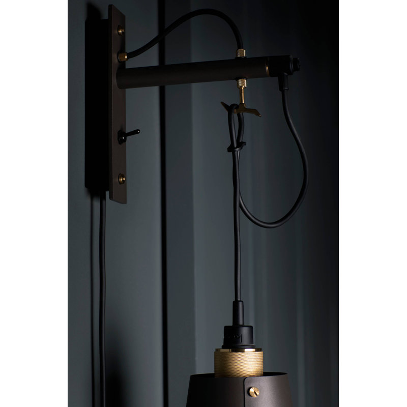 1 - Light Armed Sconce, Graphite/Brass, 10.2 x 8.3