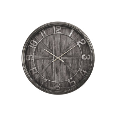 Horloge murale, ronde, 30 po, grande horloge murale, brun, transitionnel