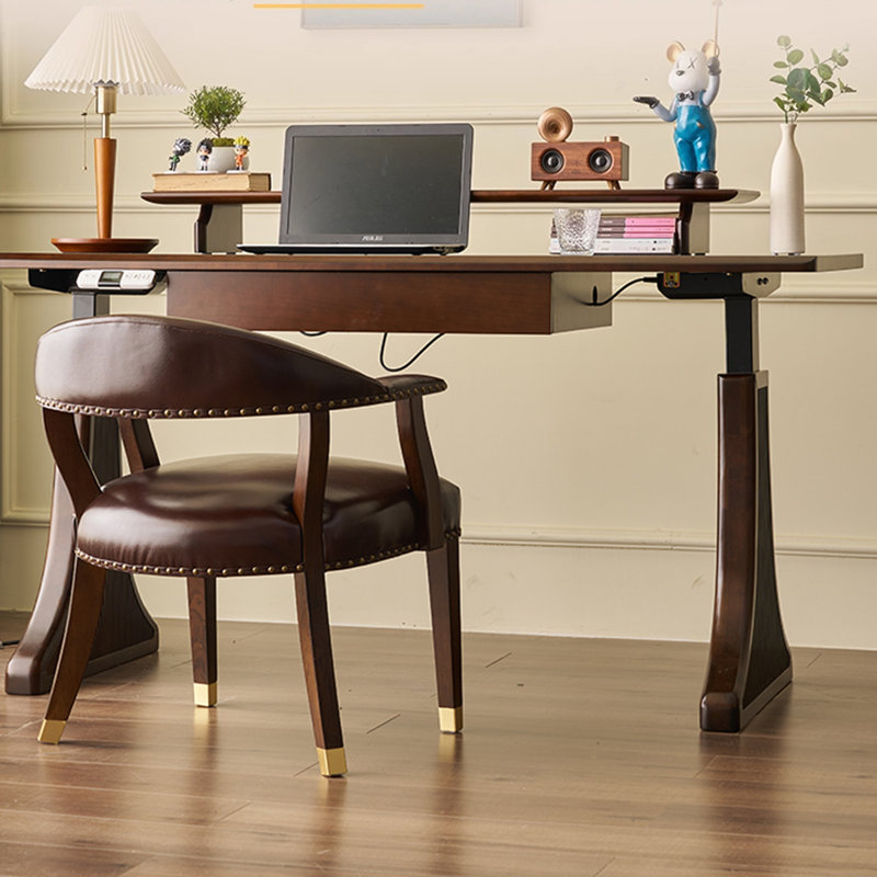62.99"Modern Solid Wood Cherry Electric Height-Adjustable Desk