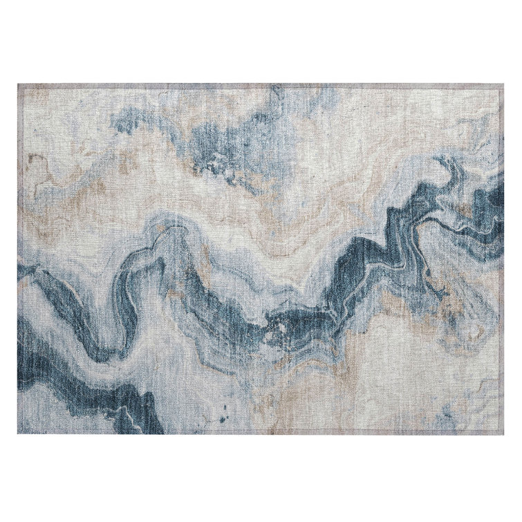 Machine Washable Indoor/Outdoor Xhevrie Beige Rug