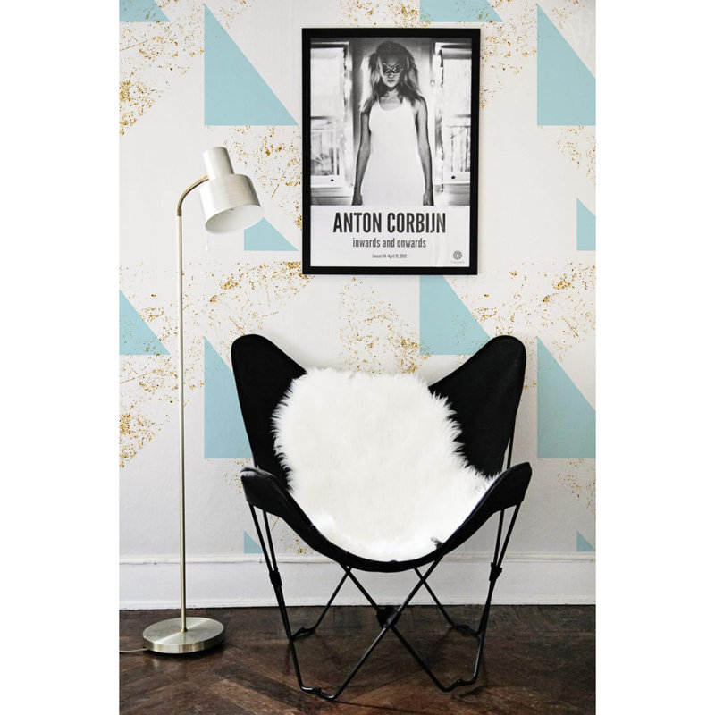 Nikkie 2.5m x 1.04m Matte Mural, 290 x 290cm, Blue/Gold/White