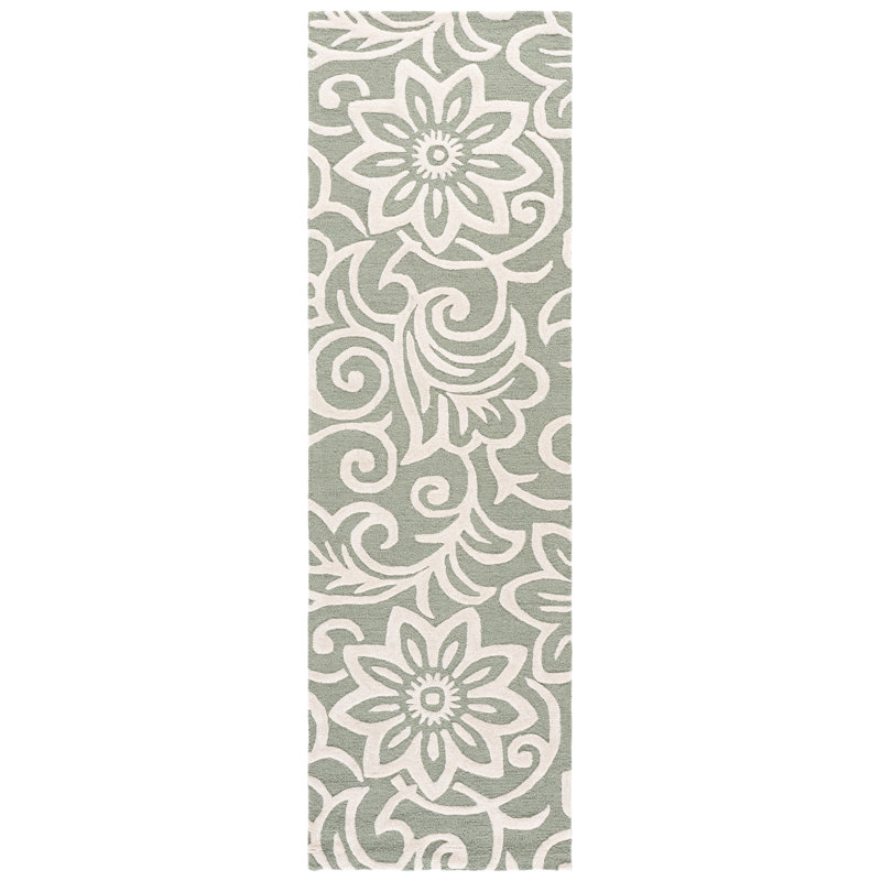 Glamour Hand Tufted Wool; Viscose; Cotton Floral Indoor Rug, Runner 2'3" x 8'
