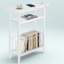 Table d'appoint étroite avec station de charge, table de bout Skinny pour canapé, table de chevet haute avec panier de rangement pour salon, chambre à coucher, petit espace, blanc