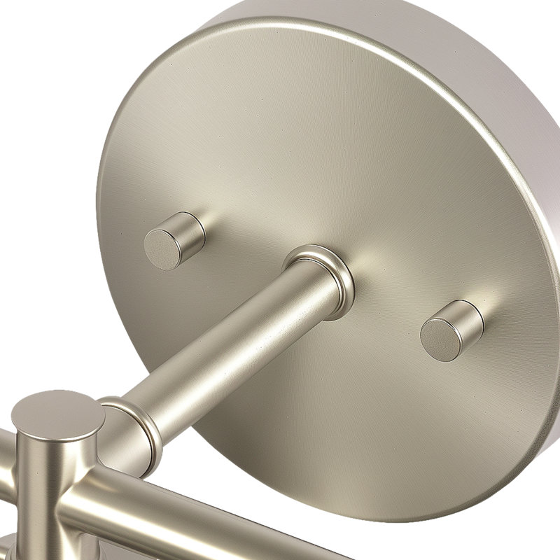 Éclairage pour meuble-lavabo sphérique en verre transparent 24 pouces, 3 lumières à intensité variable, Nickel brossé