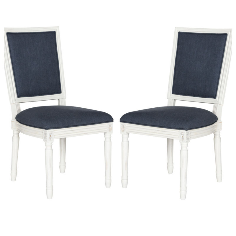 Chaise d'appoint Mcspadden, Marine, Blanc