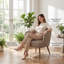 Upholstered Fabric Lounge Chair-1903567503