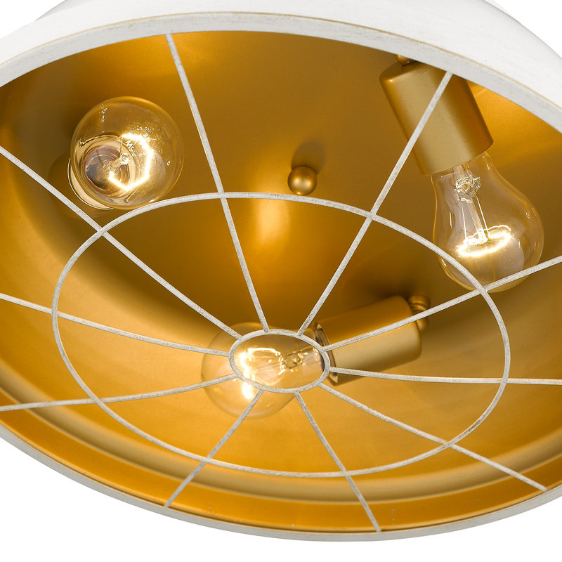 Skye Steel Flush Mount, French White
