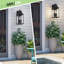 4 lumières 26 po Luminaire mural d'extérieur noir, lanterne murale imperméable, applique murale de porte de ferme câblée-622509947