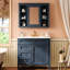 Meuble-lavabo moderne de 36 po avec lavabo et miroir, forme rectangulaire bleue, portes à fermeture douce, idéal pour meuble-lavabo simple, couleur, tiroirs essentiels-2089153593