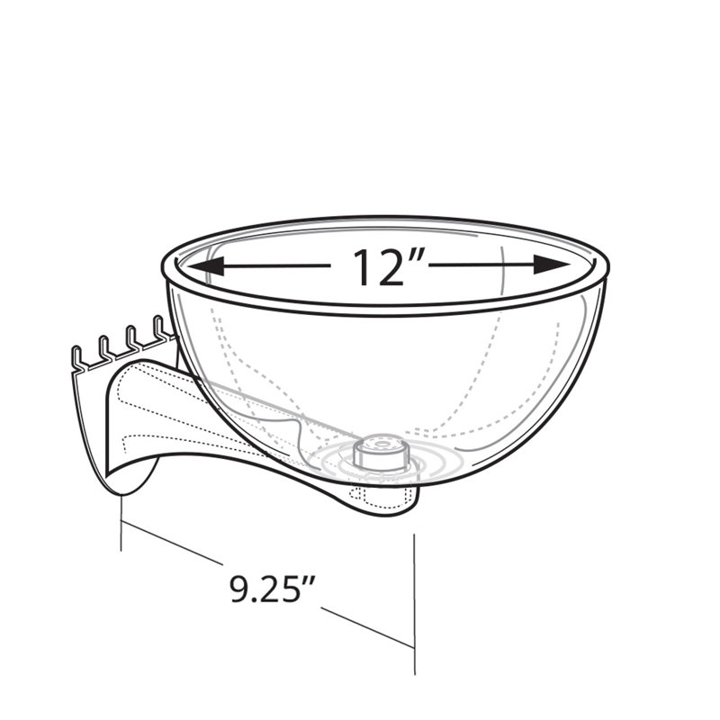 Bowl Display for Pegboard/Slatwall, 12"