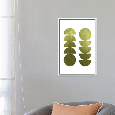 Green Geometric Shapes by Whales Way - Painting on Canvas