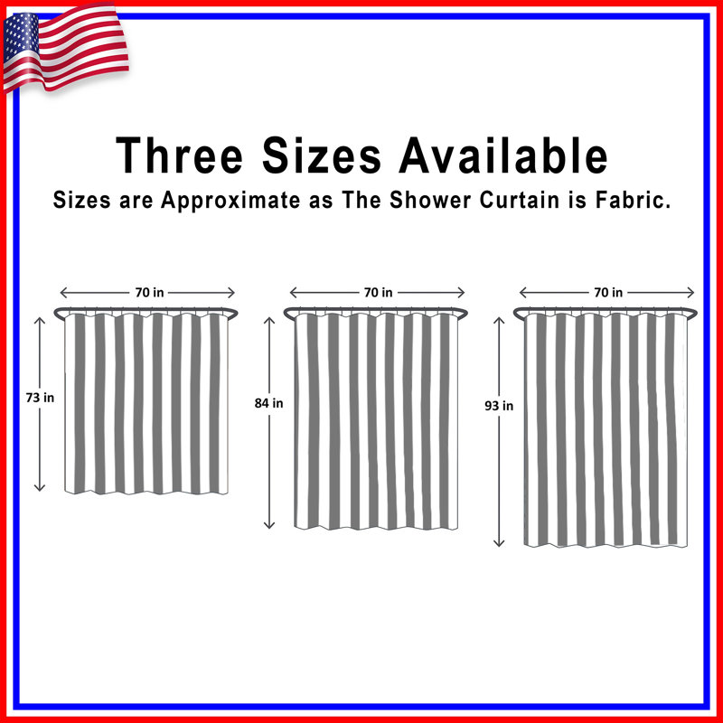 Gray White Striped Shower Curtains Extra Long, L 70 po x H 84 po