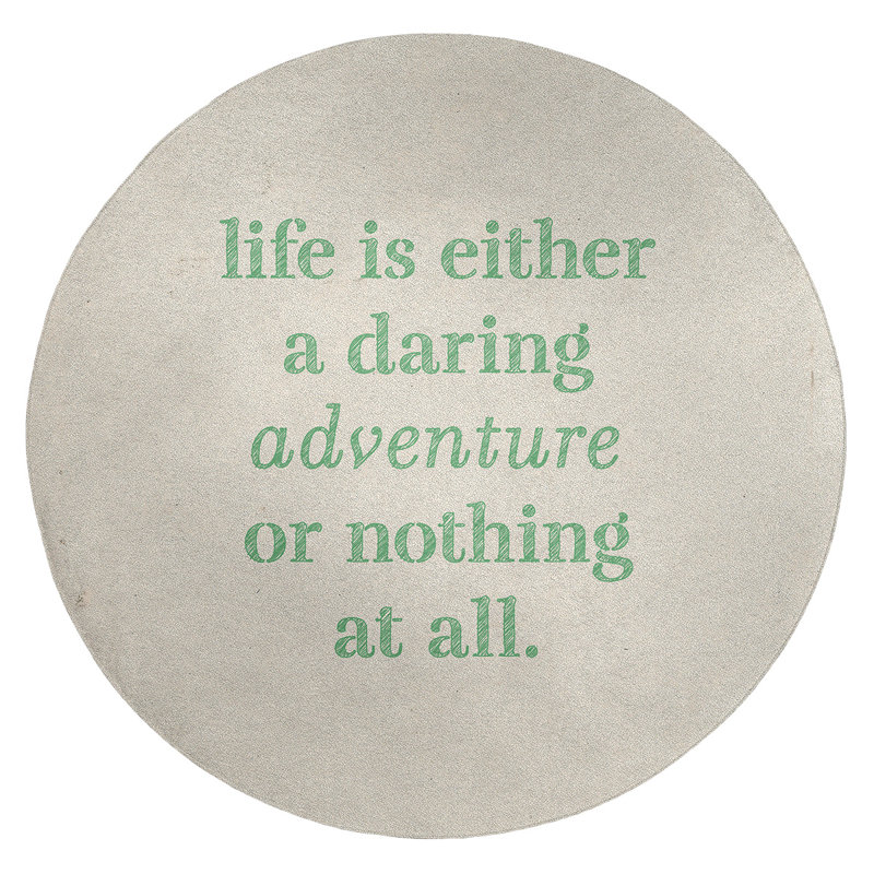 Tapis en poly-citation "life life", Rond 5 pi