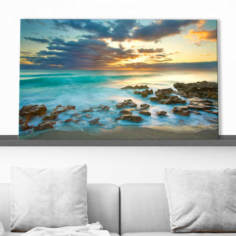 «Ocean Sunrise» par - Photographie, Toile tendue, H 18 po x l 30 po x P 1 po
