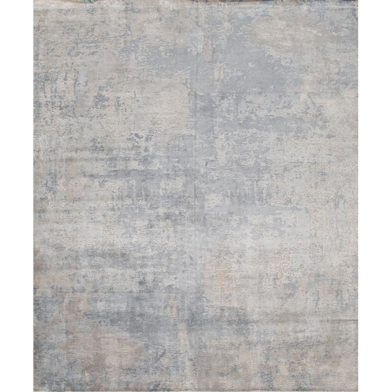 Canvello Modern Collection Hand-Loomed Silk Rug- 6' X 9'