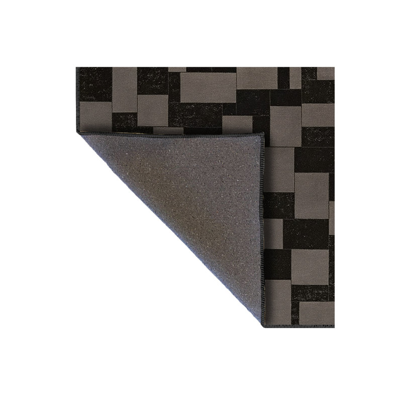 Tapis gris tissé à motif géométrique lavable Mosso, 4'11" x 9'10"