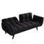 57 po noir pour petits appartements - Doux, convertible en lit, postures réglables, processus d'assemblage facile, revêtement en velours, rembourrage en éponge, chambre à coucher en bois massif stable se transforme en angles, installation +-1052897616