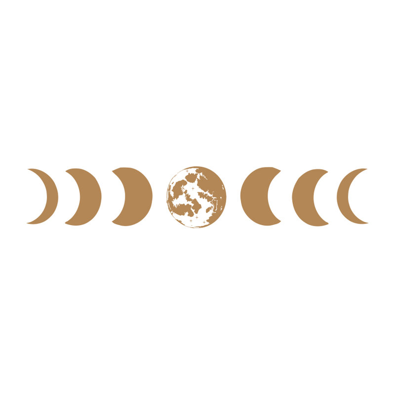 Décalcomanie murale phases de lune, Brun pâle