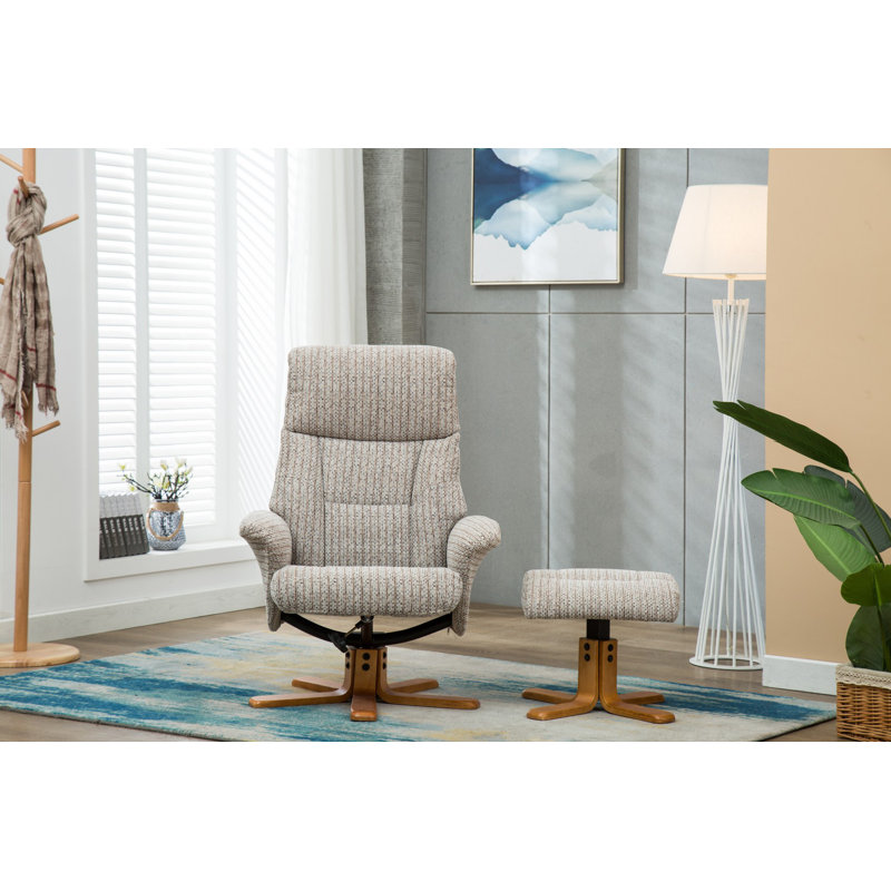 Catalina 76cm Wide Swivel Ergonomic Recliner, Wheat
