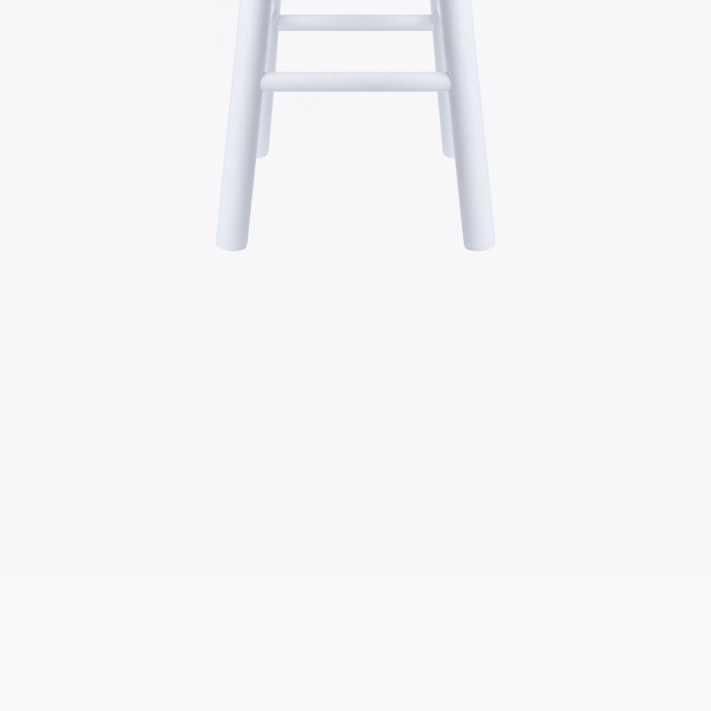 Casey Four Leg Counter Stool in Natural and White, 24.23'' H X 12.79'' W X 12.88'' D  (Set of 2), White/Natural