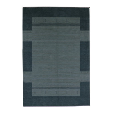 Gabbeh Wool Area Rug in Aqua