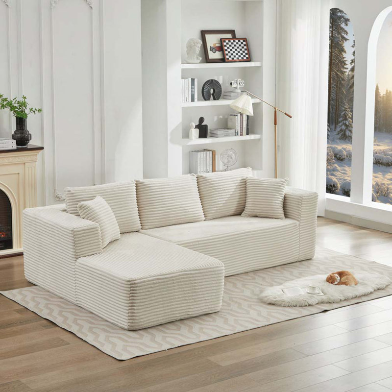 Canapé modulaire en forme de L 106 po Cloud, aucun assemblage requis, canapé modulaire, canapé modulaire, canapé en L, canapé modulaire désossé