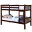 Lit superposé simple au-dessus de transition au fini noyer foncé, attaché, rails et structure de joint verrouillable, lit gigogne, bois massif, joint de rénovation de 13 lattes pour la chambre à coucher, lits inférieurs supérieurs, essentiel